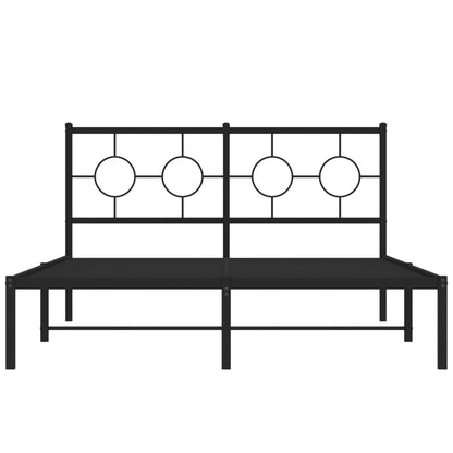 Estrutura de cama com cabeceira 135x190 cm metal preto