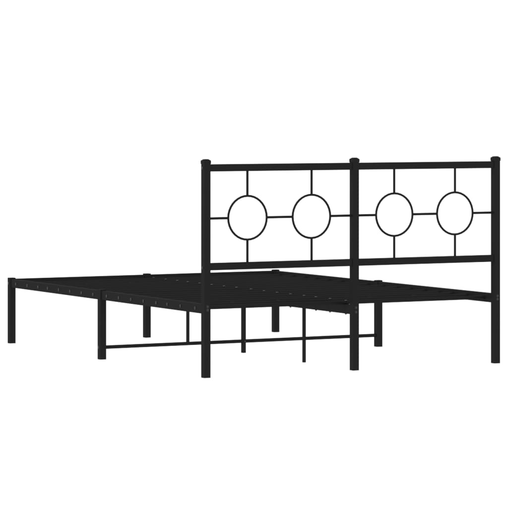 Estrutura de cama com cabeceira 135x190 cm metal preto