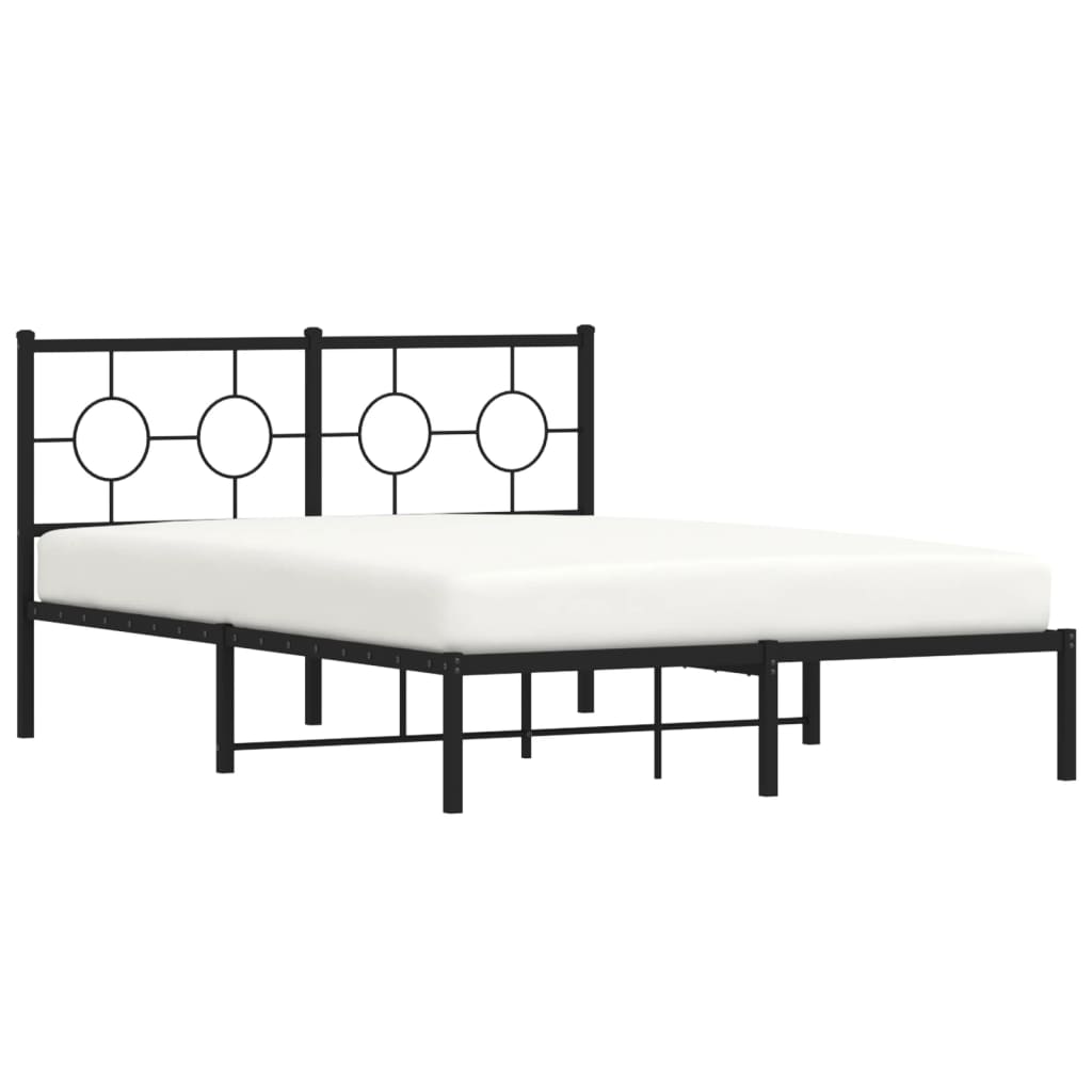 Estrutura de cama com cabeceira 140x190 cm metal preto