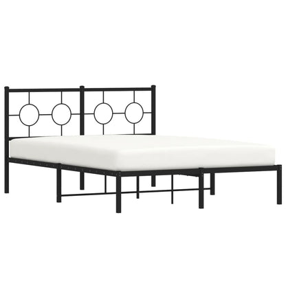 Estrutura de cama com cabeceira 140x190 cm metal preto