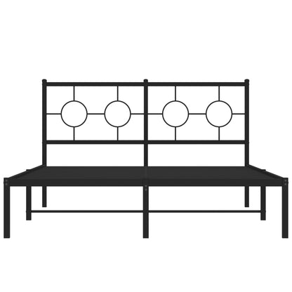 Estrutura de cama com cabeceira 140x190 cm metal preto