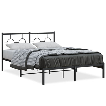 Estrutura de cama com cabeceira 140x190 cm metal preto