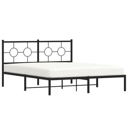 Estrutura de cama com cabeceira 160x200 cm metal preto