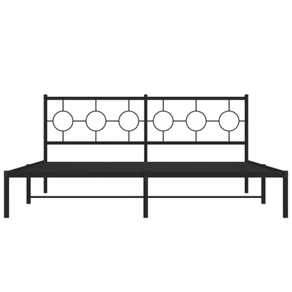 Estrutura de cama em metal com cabeceira 180x200 cm preto