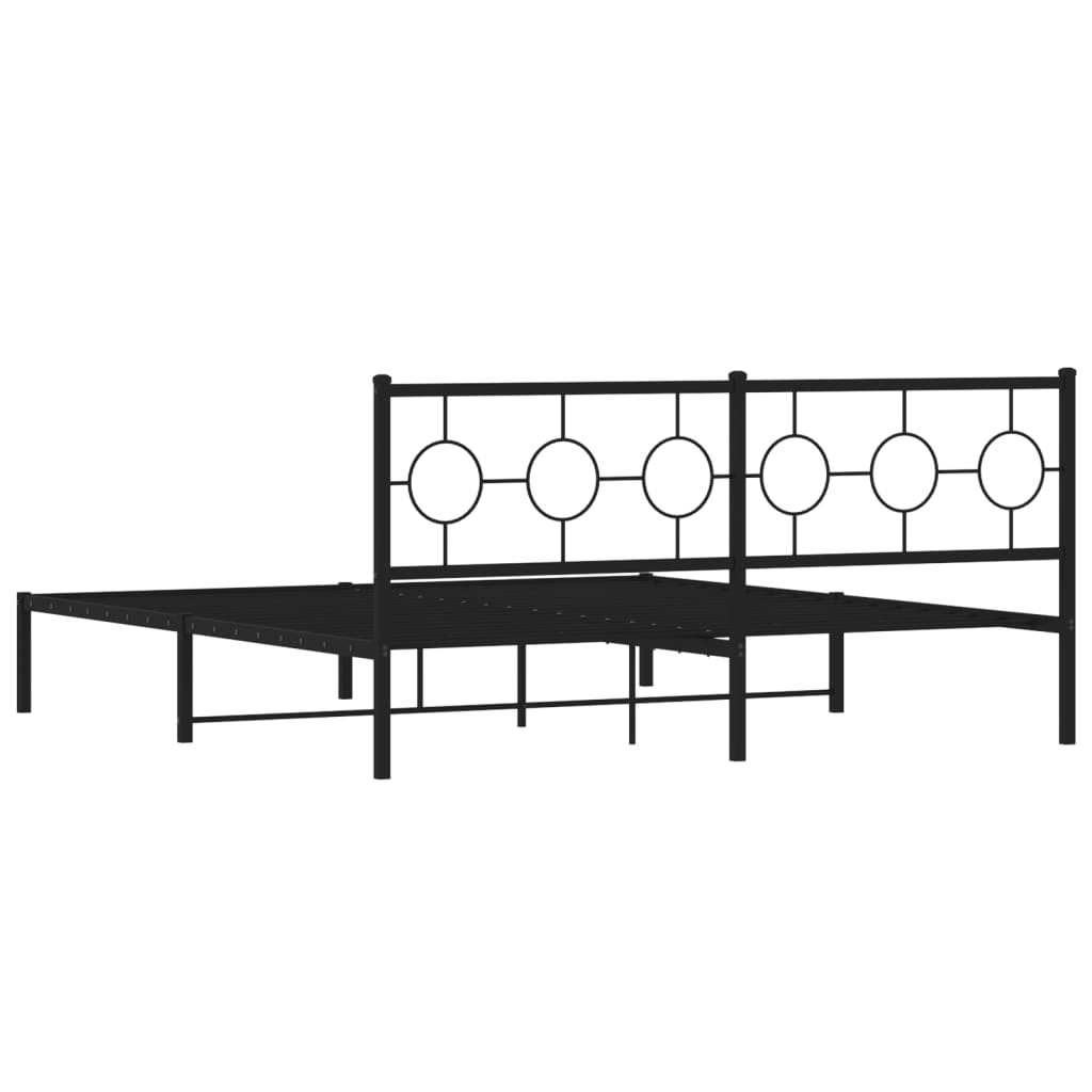 Estrutura de cama em metal com cabeceira 180x200 cm preto