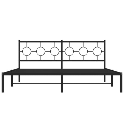 Estrutura de cama com cabeceira 183x213 cm metal preto