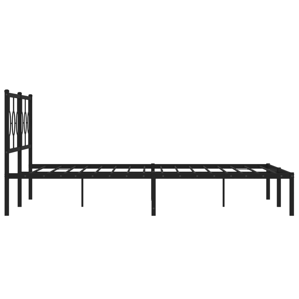 Estrutura de cama com cabeceira 183x213 cm metal preto