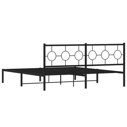 Estrutura de cama com cabeceira 183x213 cm metal preto