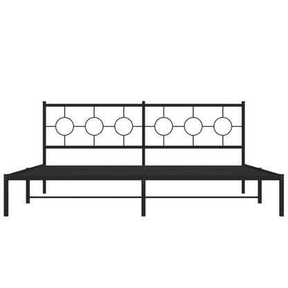 Estrutura de cama com cabeceira 193x203 cm metal preto