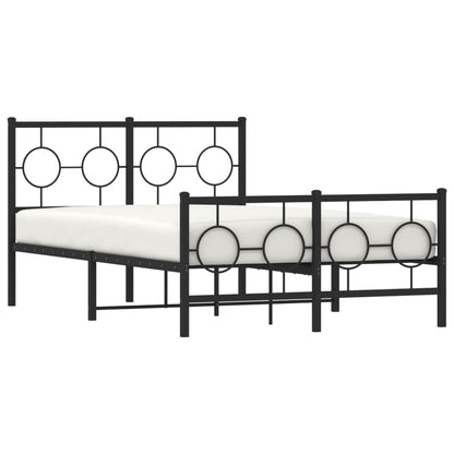 Estrutura de cama com cabeceira e pés 120x190 cm metal preto