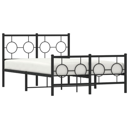 Estrutura de cama com cabeceira e pés 120x200 cm metal preto