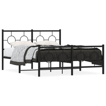 Estrutura de cama com cabeceira e pés 140x200 cm metal preto