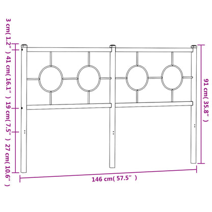 Cabeceira de cama 140 cm metal preto