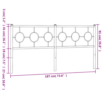 Cabeceira de cama 180 cm metal preto