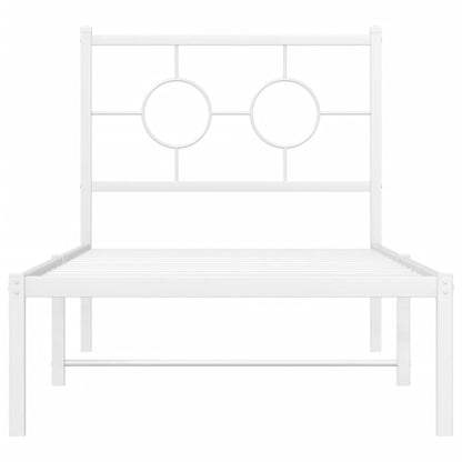 Estrutura de cama com cabeceira 80x200 cm metal branco