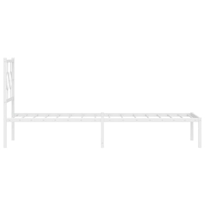 Estrutura de cama com cabeceira 80x200 cm metal branco