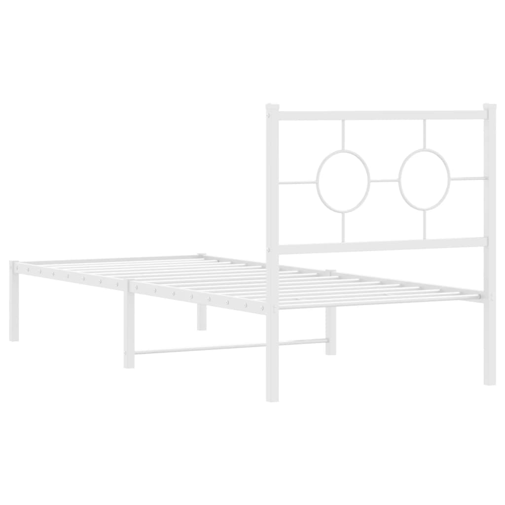 Estrutura de cama com cabeceira 80x200 cm metal branco