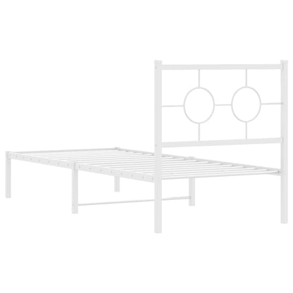 Estrutura de cama com cabeceira 80x200 cm metal branco