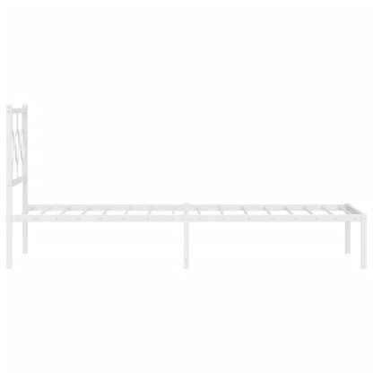 Estrutura de cama com cabeceira 90x200 cm metal branco