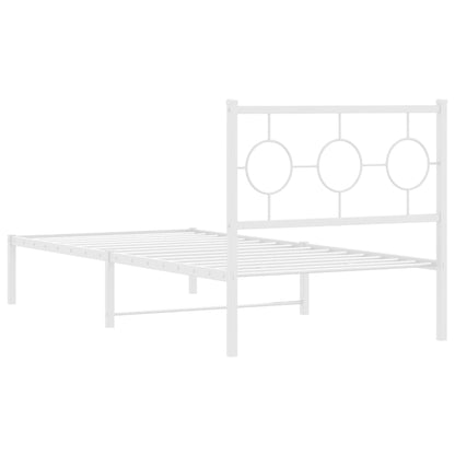 Estrutura de cama com cabeceira 90x200 cm metal branco