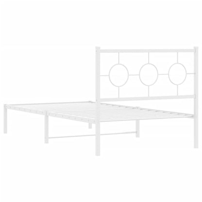 Estrutura de cama com cabeceira 100x200 cm metal branco