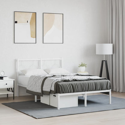 Estrutura de cama com cabeceira 120x190 cm metal branco