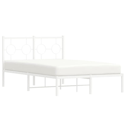 Estrutura de cama com cabeceira 120x190 cm metal branco