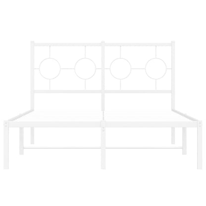 Estrutura de cama com cabeceira 120x190 cm metal branco