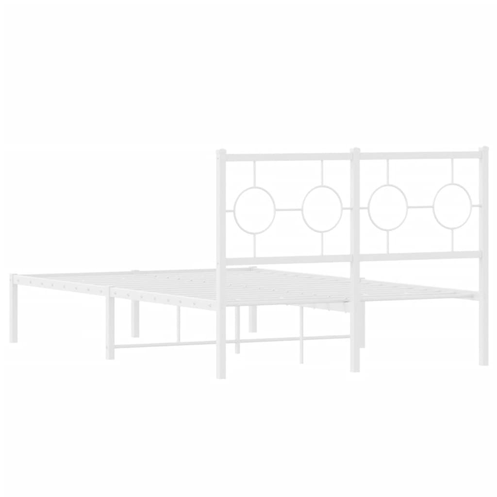 Estrutura de cama com cabeceira 120x190 cm metal branco