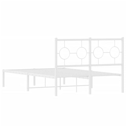 Estrutura de cama com cabeceira 120x190 cm metal branco