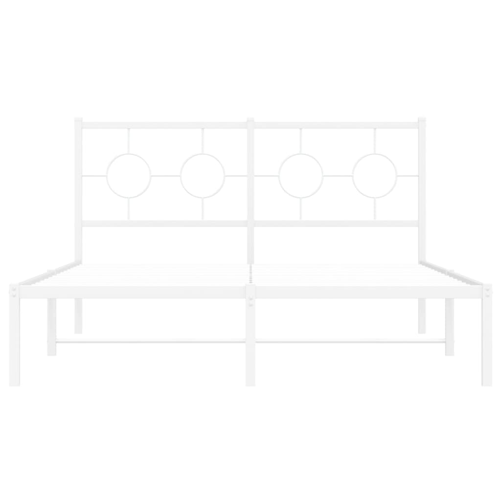 Estrutura de cama com cabeceira 140x190 cm metal branco