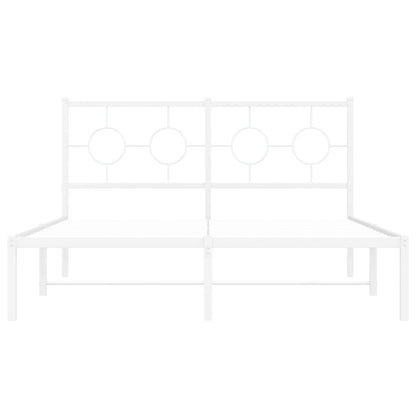 Estrutura de cama com cabeceira 140x190 cm metal branco