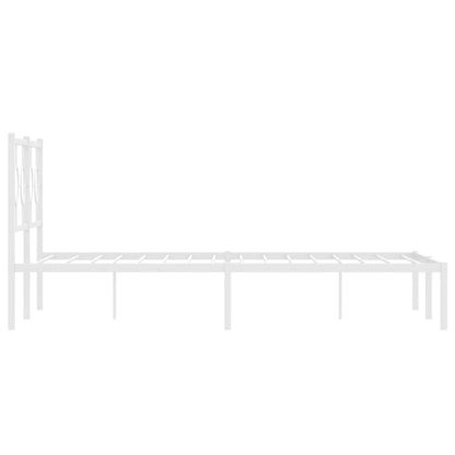 Estrutura de cama com cabeceira 140x190 cm metal branco