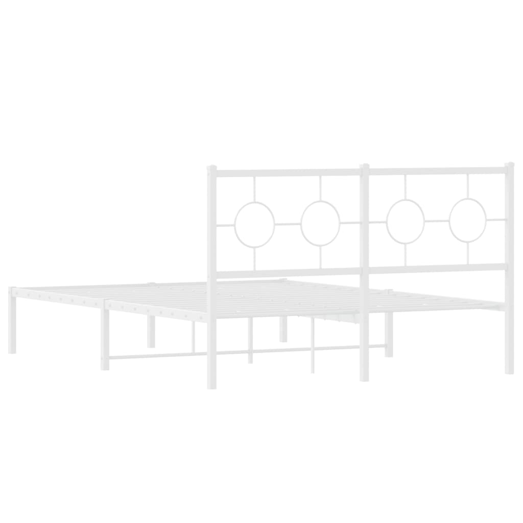 Estrutura de cama com cabeceira 140x190 cm metal branco