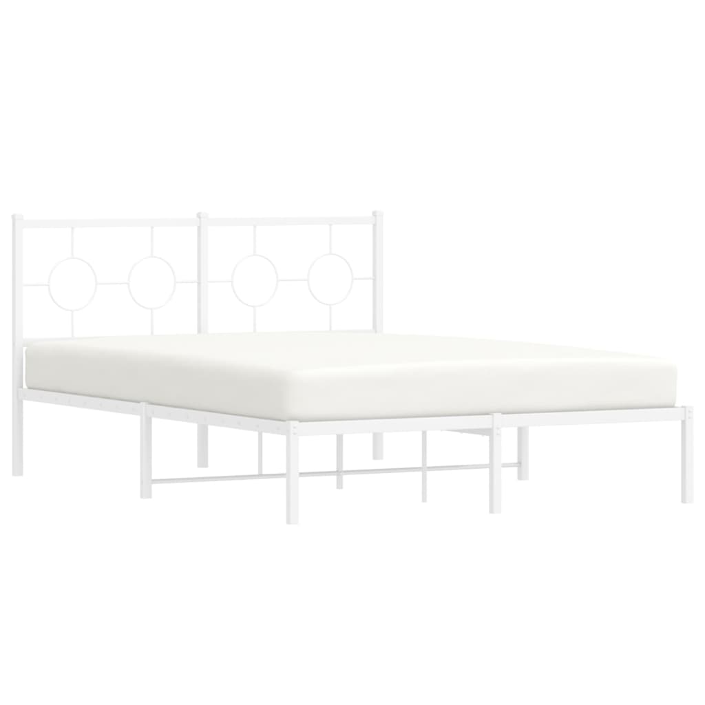 Estrutura de cama com cabeceira 140x200 cm metal branco