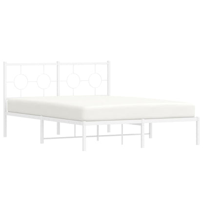 Estrutura de cama com cabeceira 140x200 cm metal branco