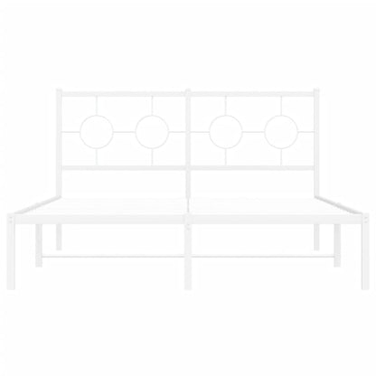 Estrutura de cama com cabeceira 140x200 cm metal branco