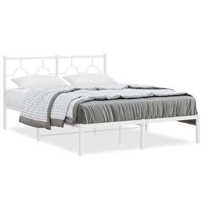 Estrutura de cama com cabeceira 140x200 cm metal branco