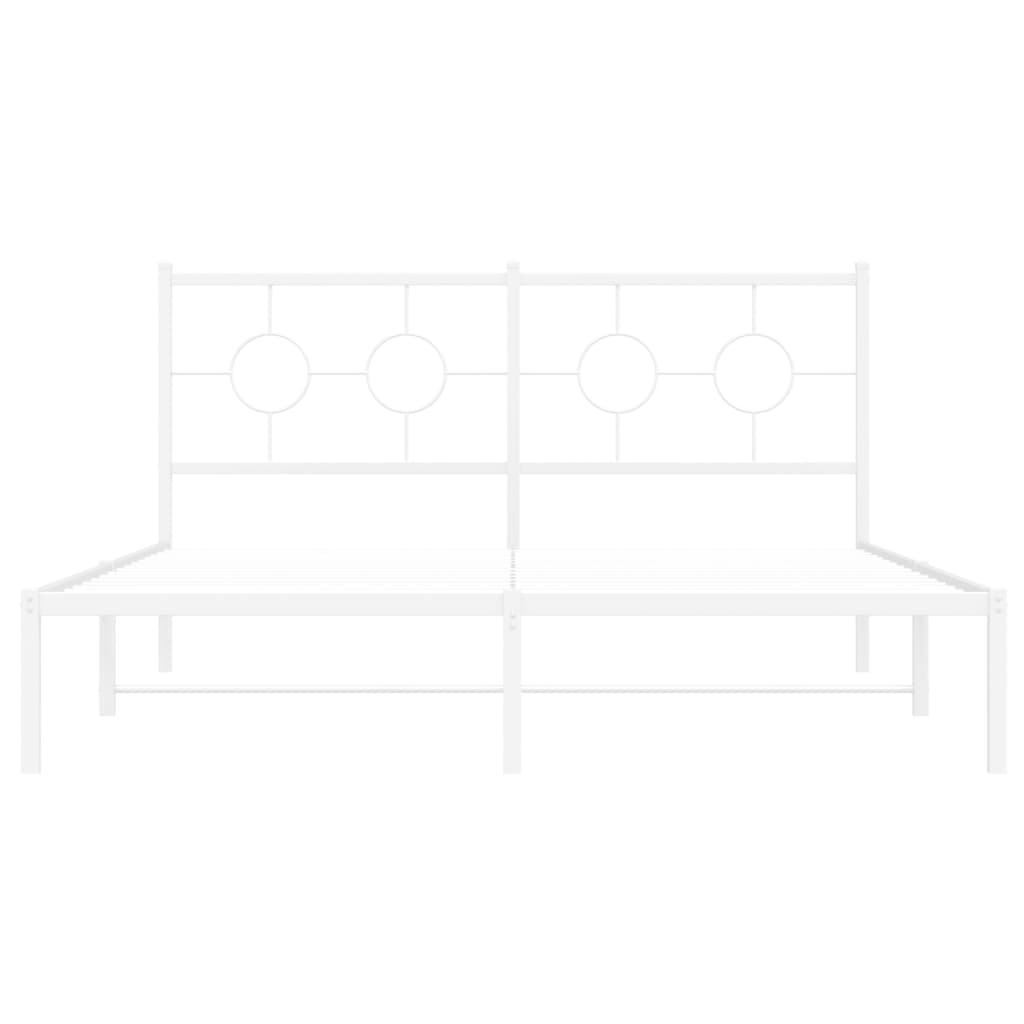 Estrutura de cama com cabeceira 150x200 cm metal branco