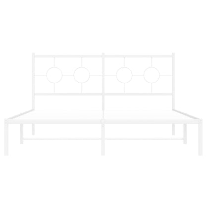 Estrutura de cama com cabeceira 150x200 cm metal branco