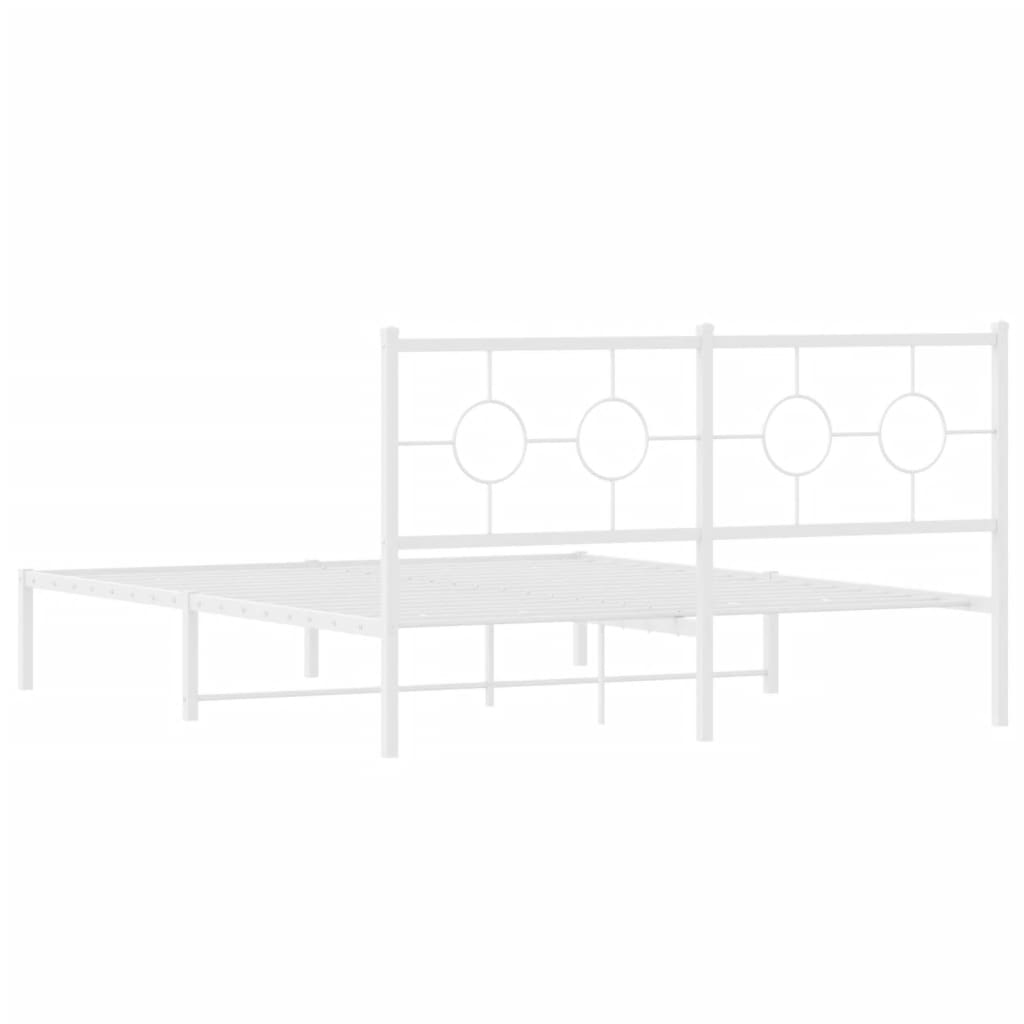 Estrutura de cama com cabeceira 150x200 cm metal branco