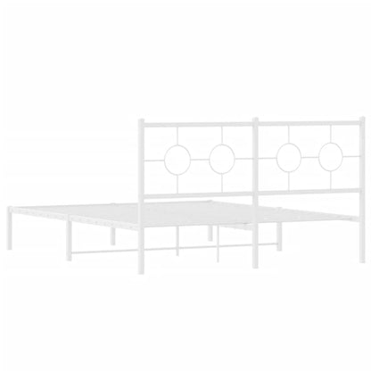 Estrutura de cama com cabeceira 150x200 cm metal branco