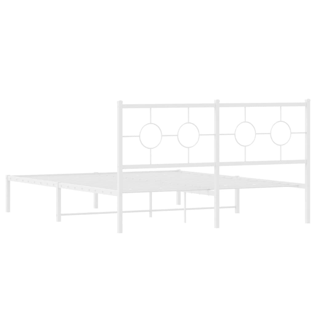 Estrutura de cama com cabeceira 160x200 cm metal branco