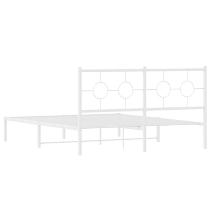 Estrutura de cama com cabeceira 160x200 cm metal branco