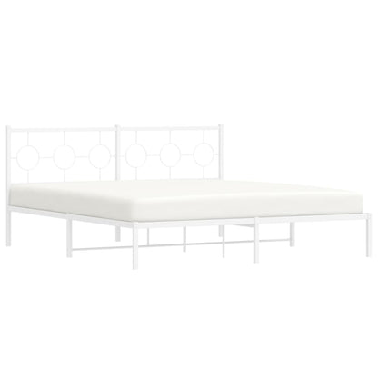 Estrutura de cama com cabeceira 180x200 cm metal branco