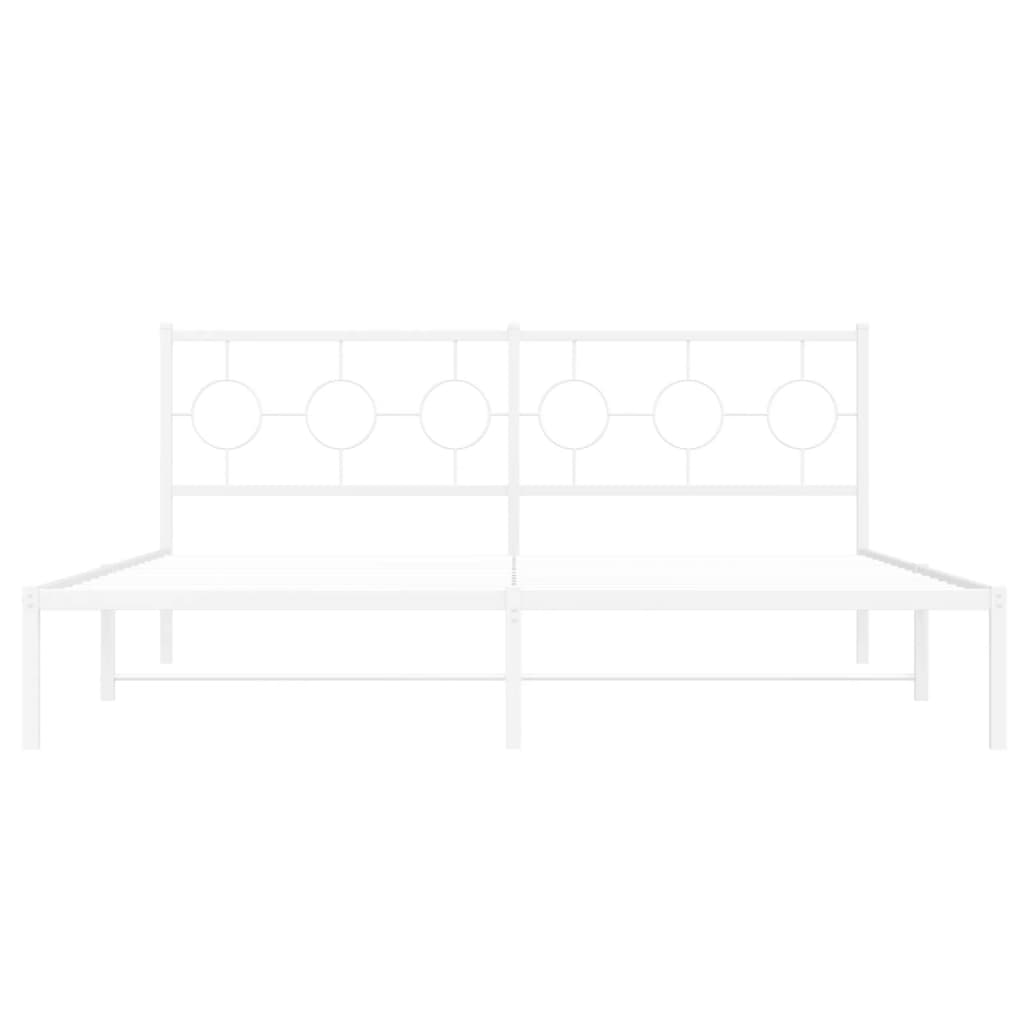 Estrutura de cama com cabeceira 180x200 cm metal branco