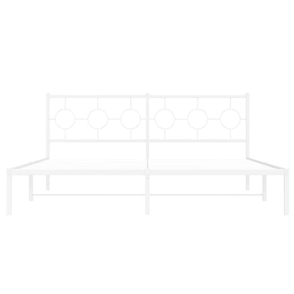 Estrutura de cama com cabeceira 180x200 cm metal branco