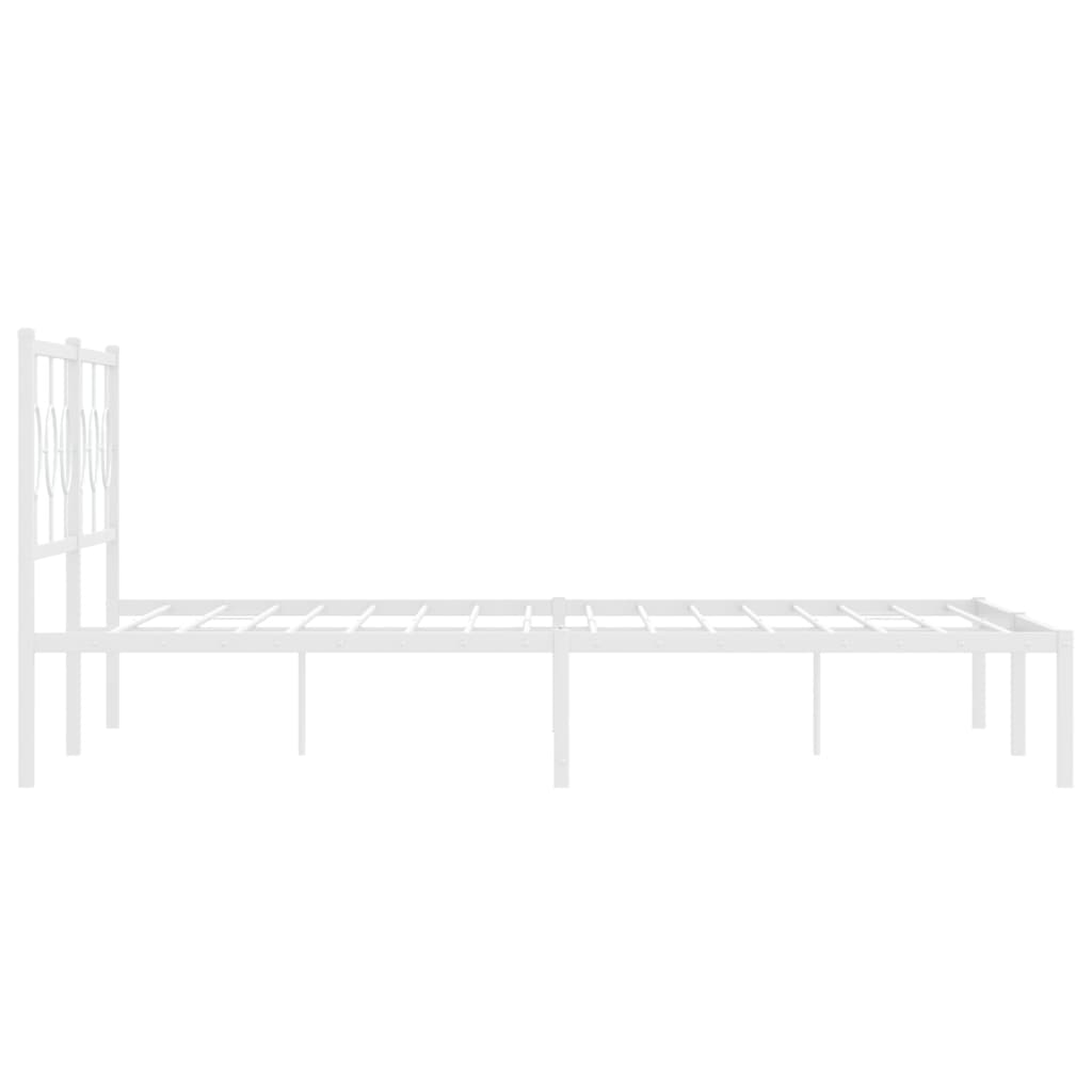 Estrutura de cama com cabeceira 180x200 cm metal branco