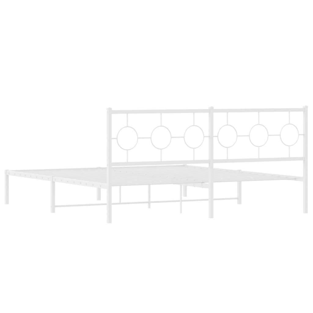 Estrutura de cama com cabeceira 180x200 cm metal branco