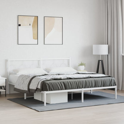 Estrutura de cama com cabeceira 183x213 cm metal branco